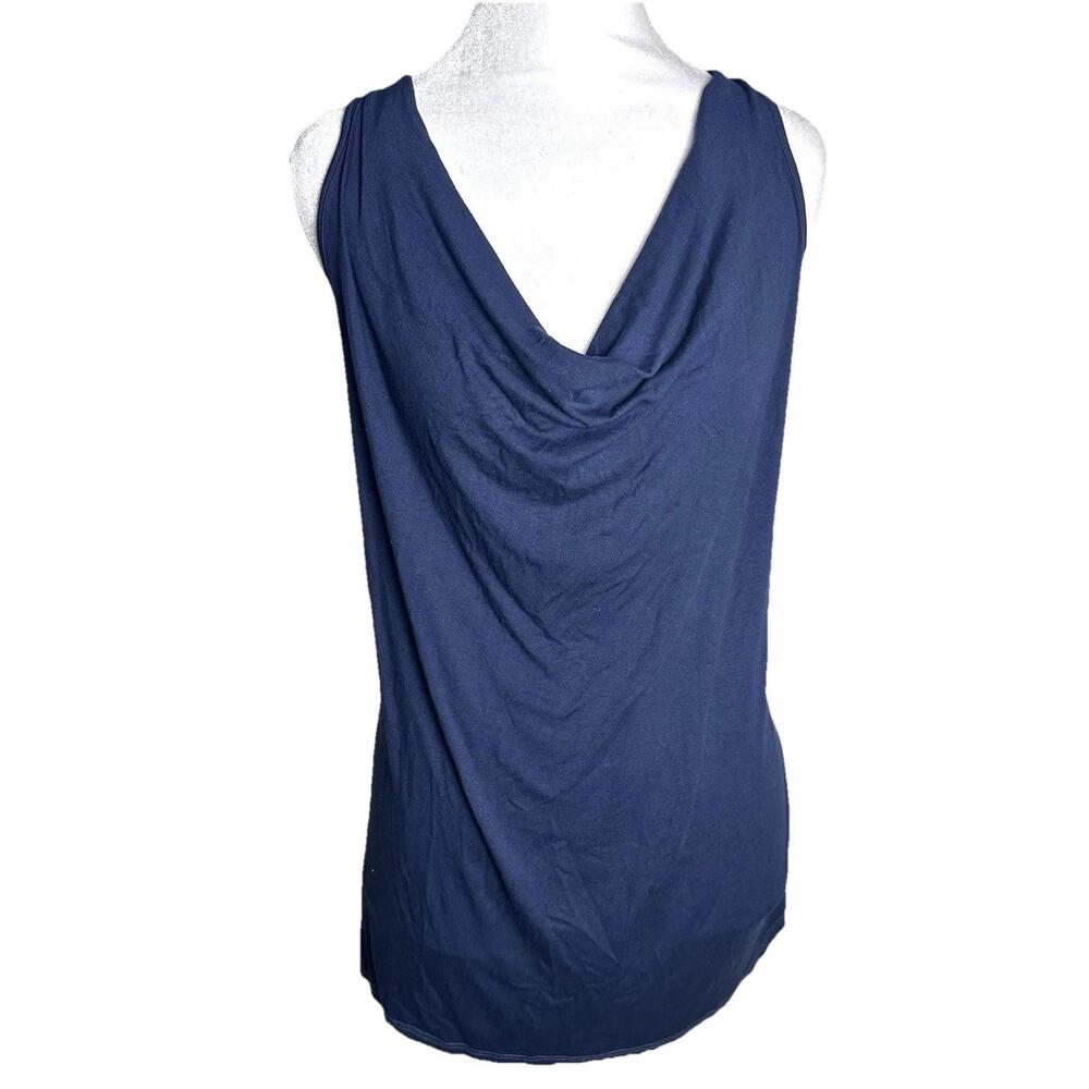 Micheal Stars Drapey Oversized Cowl Neck Top Luxe Jersey Knit Soft Navy Sz L